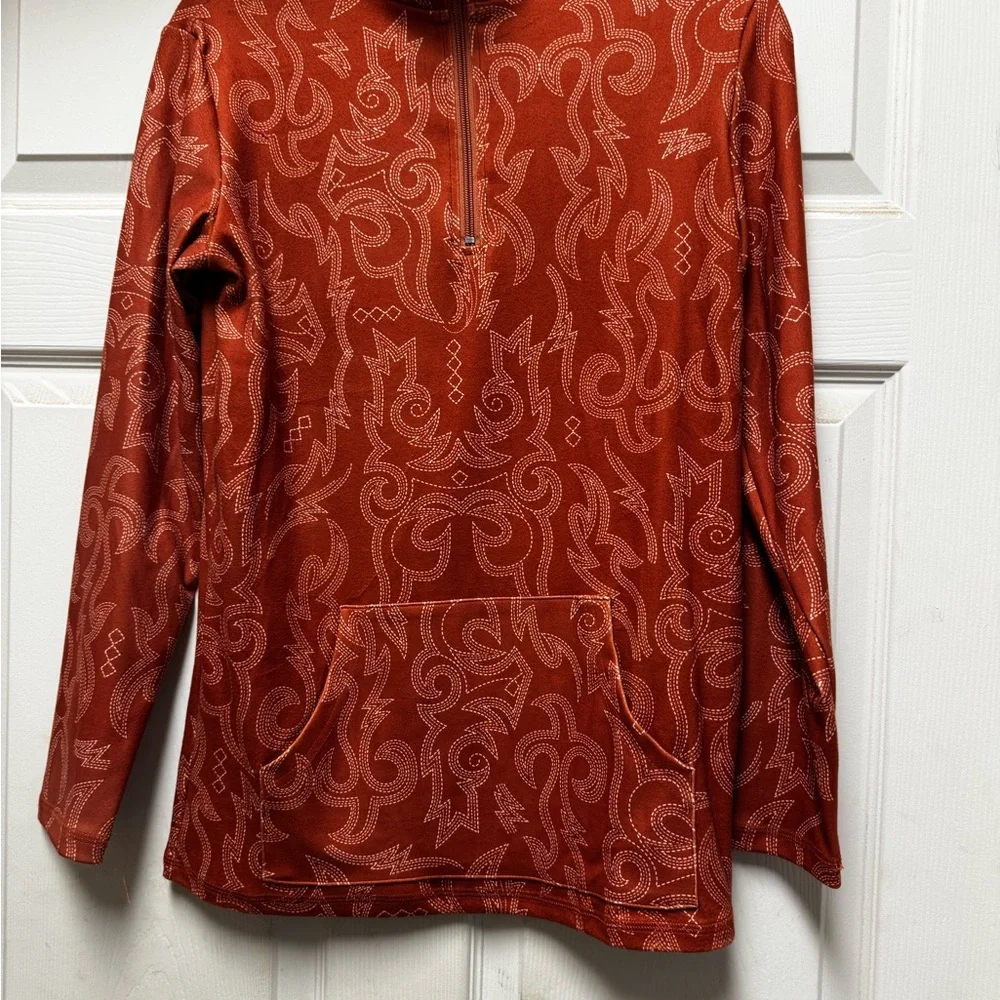 Rust Orange Patterned Pullover - Picture 1 of 2